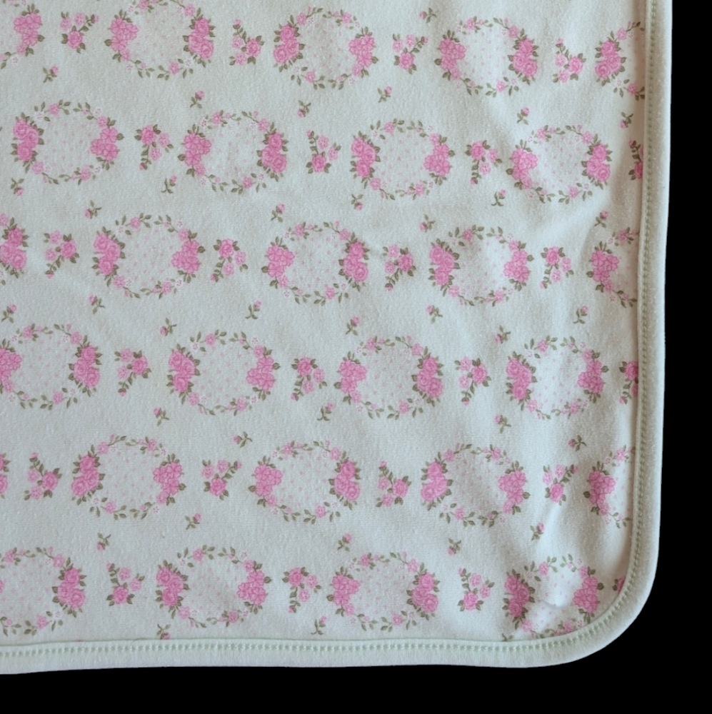2010 First Impressions Pink Baby Receiving Blanket 100% Cotton Floral